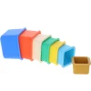 Jeu de cubes en silicone à empiler multicolore