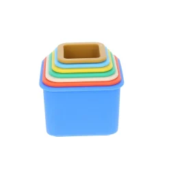 Jeu de cubes en silicone à empiler multicolore
