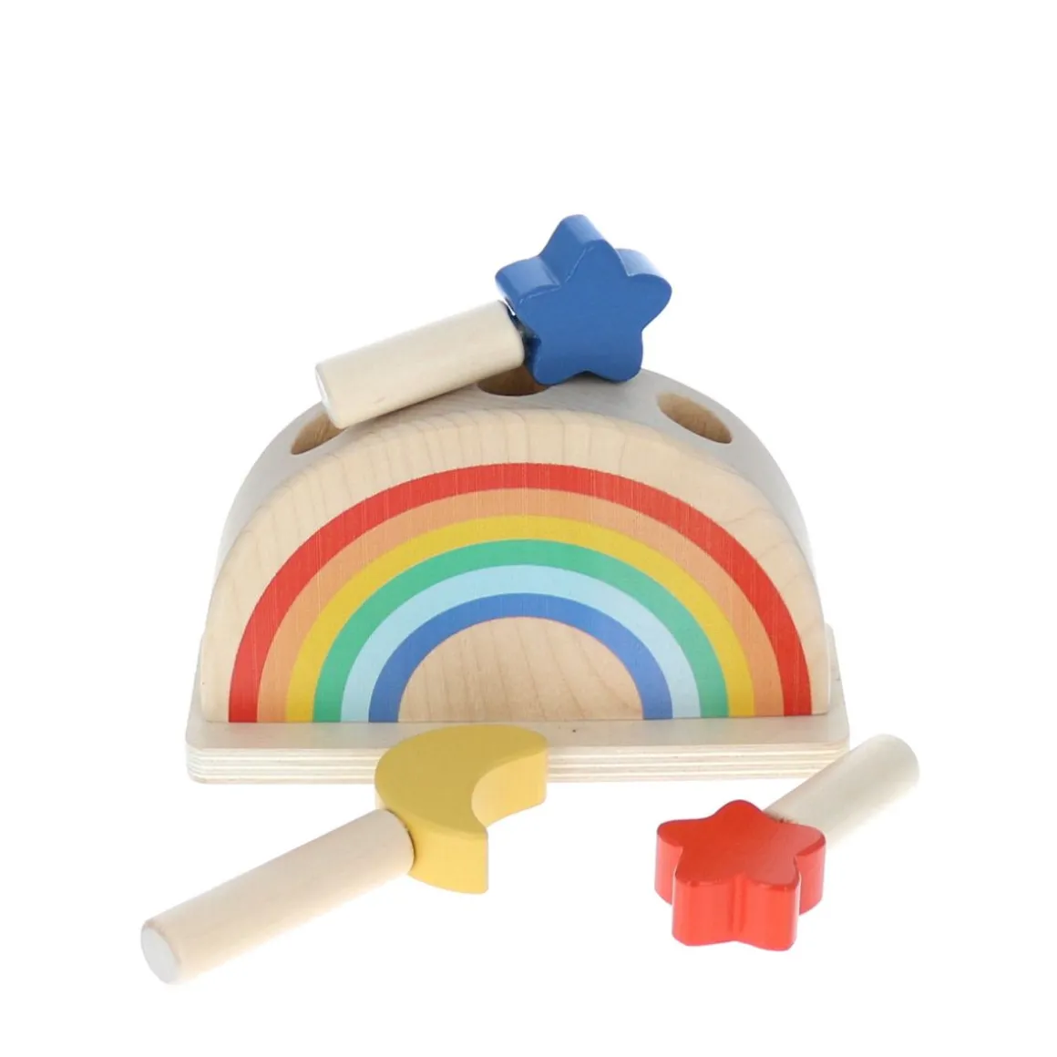 Jeu en bois Pop up arc en ciel