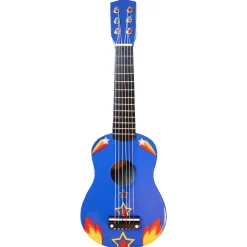 Jouet guitare bleue motifs flammes