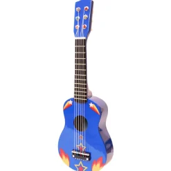 Jouet guitare bleue motifs flammes