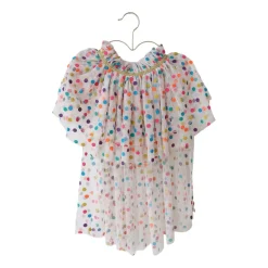 Jupe tutu avec traîne à pois multicolores