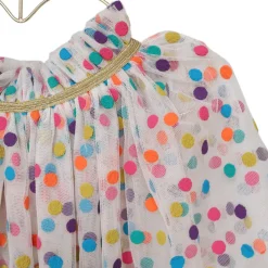 Jupe tutu avec traîne à pois multicolores