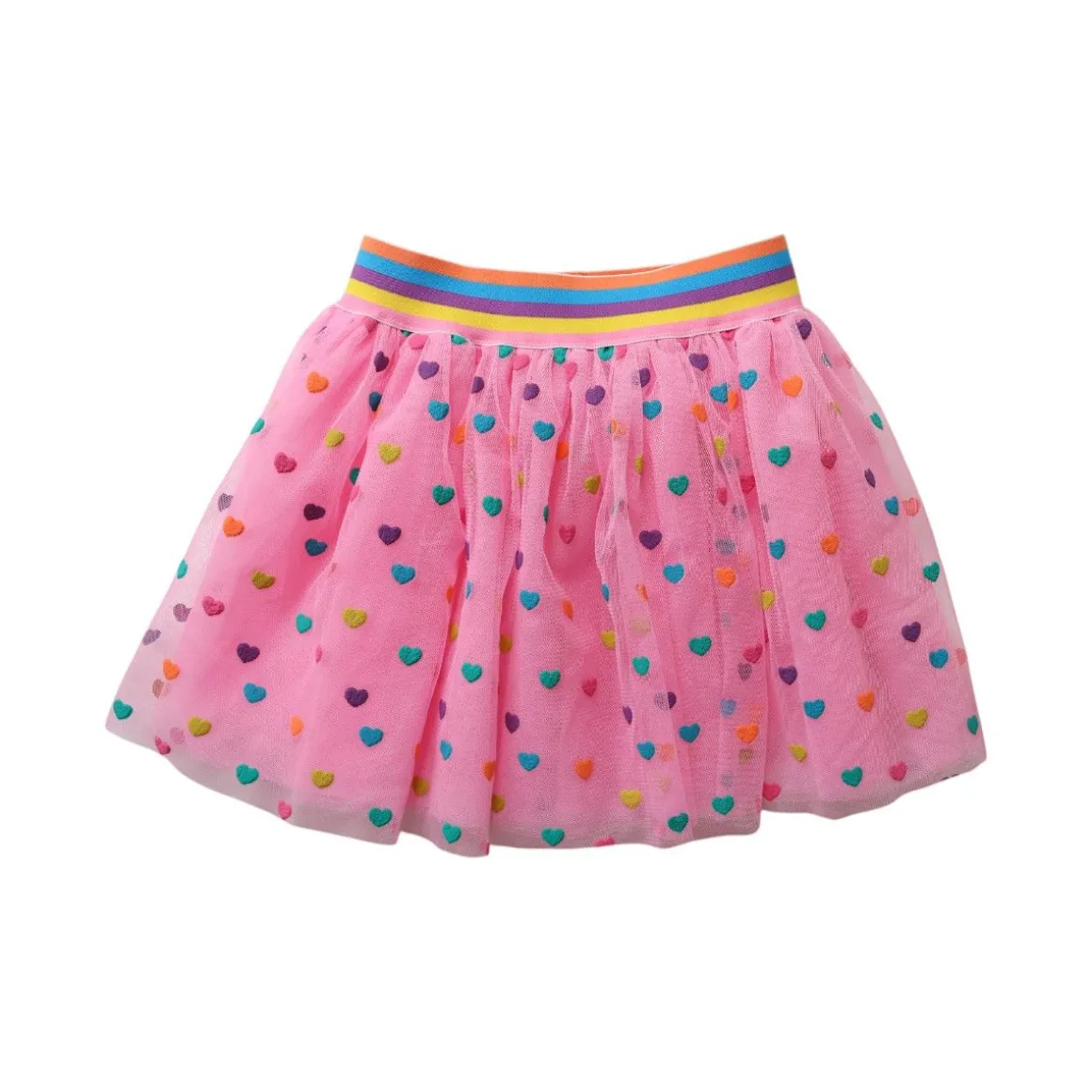 Jupe tutu rose cœurs multicolores
