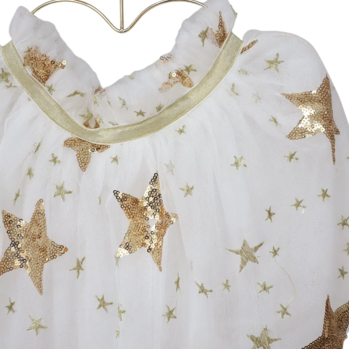 Jupe tutu étoiles à sequins dorés