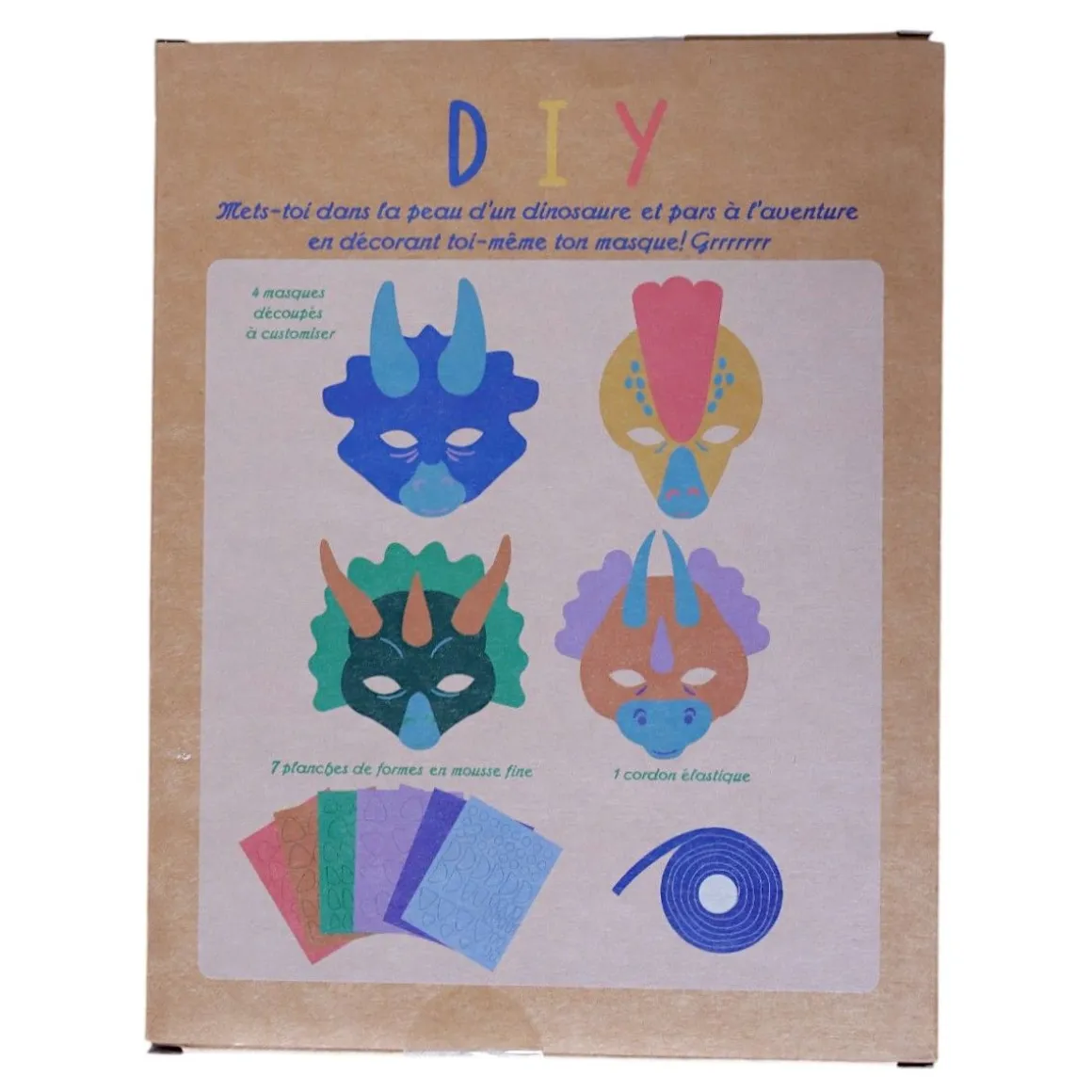 Kit 4 masques dinosaures Do It Yourself
