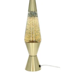 Lampe à lave dorée à paillettes