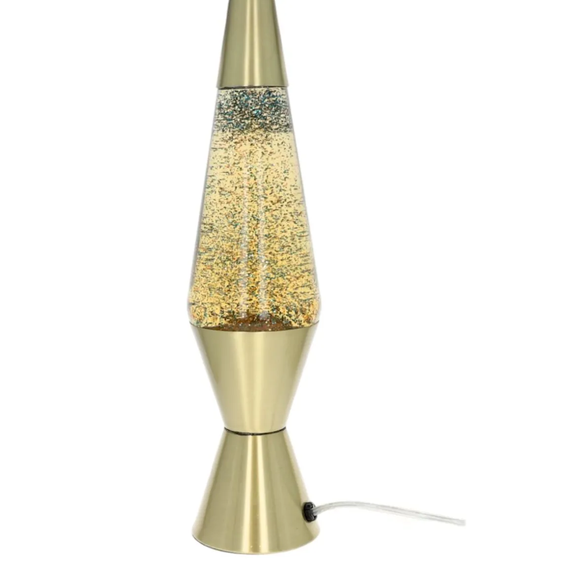 Lampe à lave dorée à paillettes