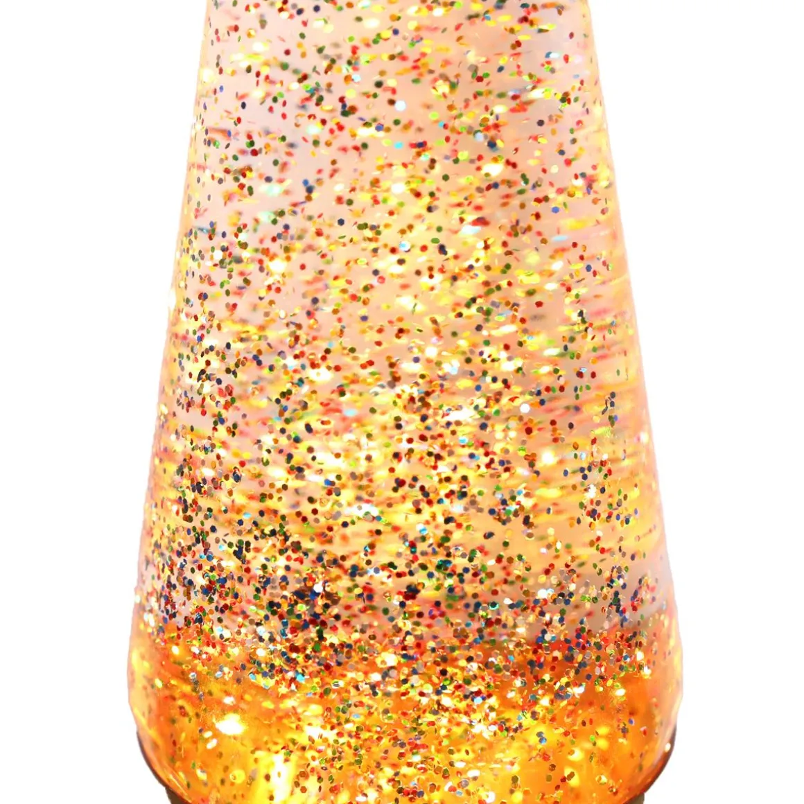 Lampe à lave dorée à paillettes
