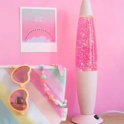 Lampe à lave paillettes rose