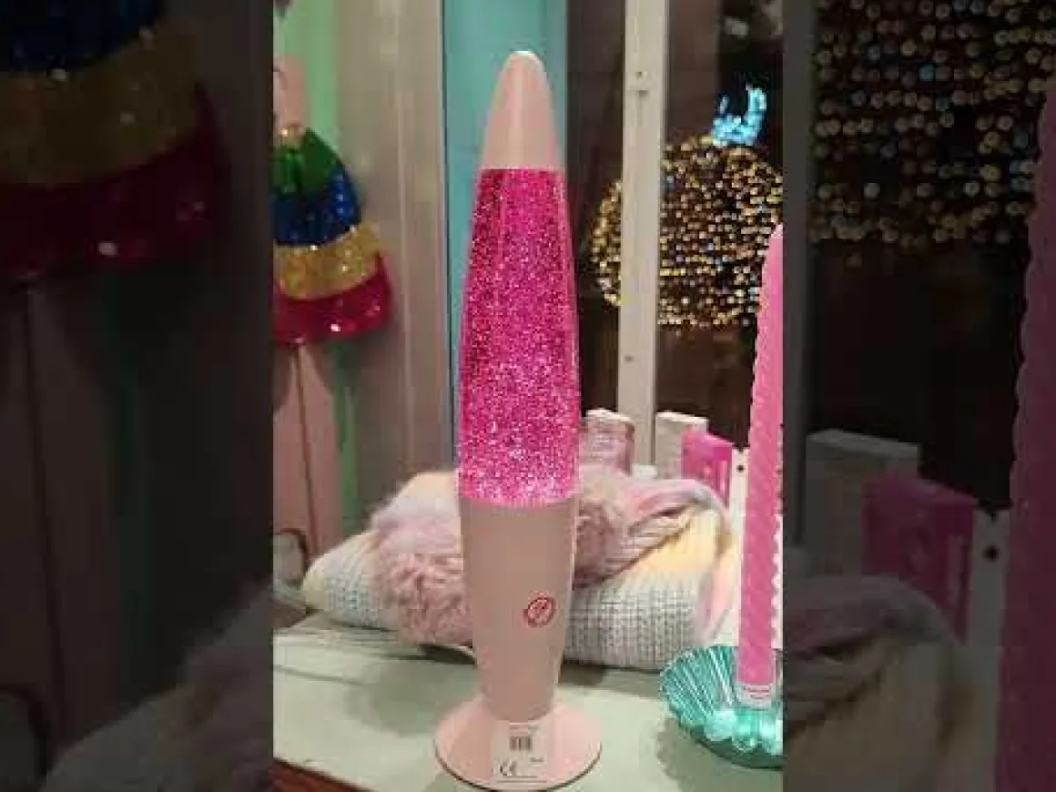 Lampe à lave paillettes rose