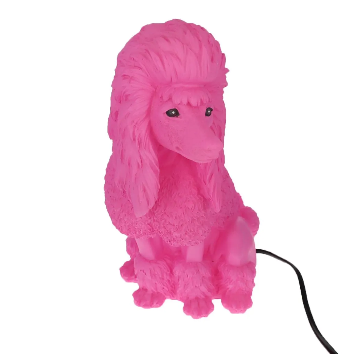 Lampe caniche rose