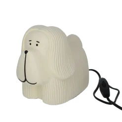 Lampe chien skye terrier blanc