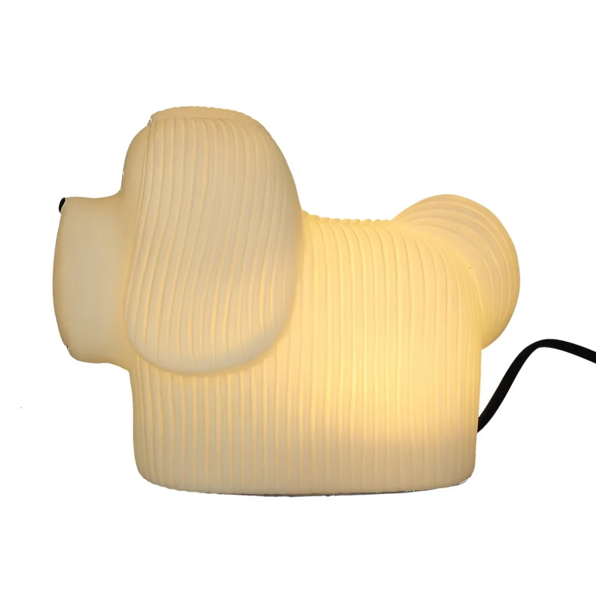 Lampe chien skye terrier blanc