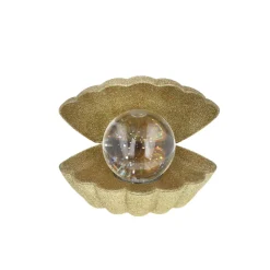 Lampe coquillage à paillettes dorées