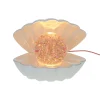 Lampe coquillage nacrée à paillettes multicolores