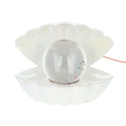 Lampe coquillage nacrée à paillettes multicolores