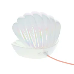 Lampe coquillage nacrée à paillettes multicolores