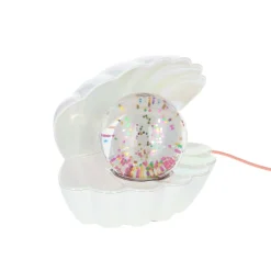Lampe coquillage nacrée à paillettes multicolores