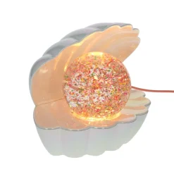 Lampe coquillage nacrée à paillettes multicolores