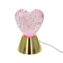 Lampe cœur rose à paillettes