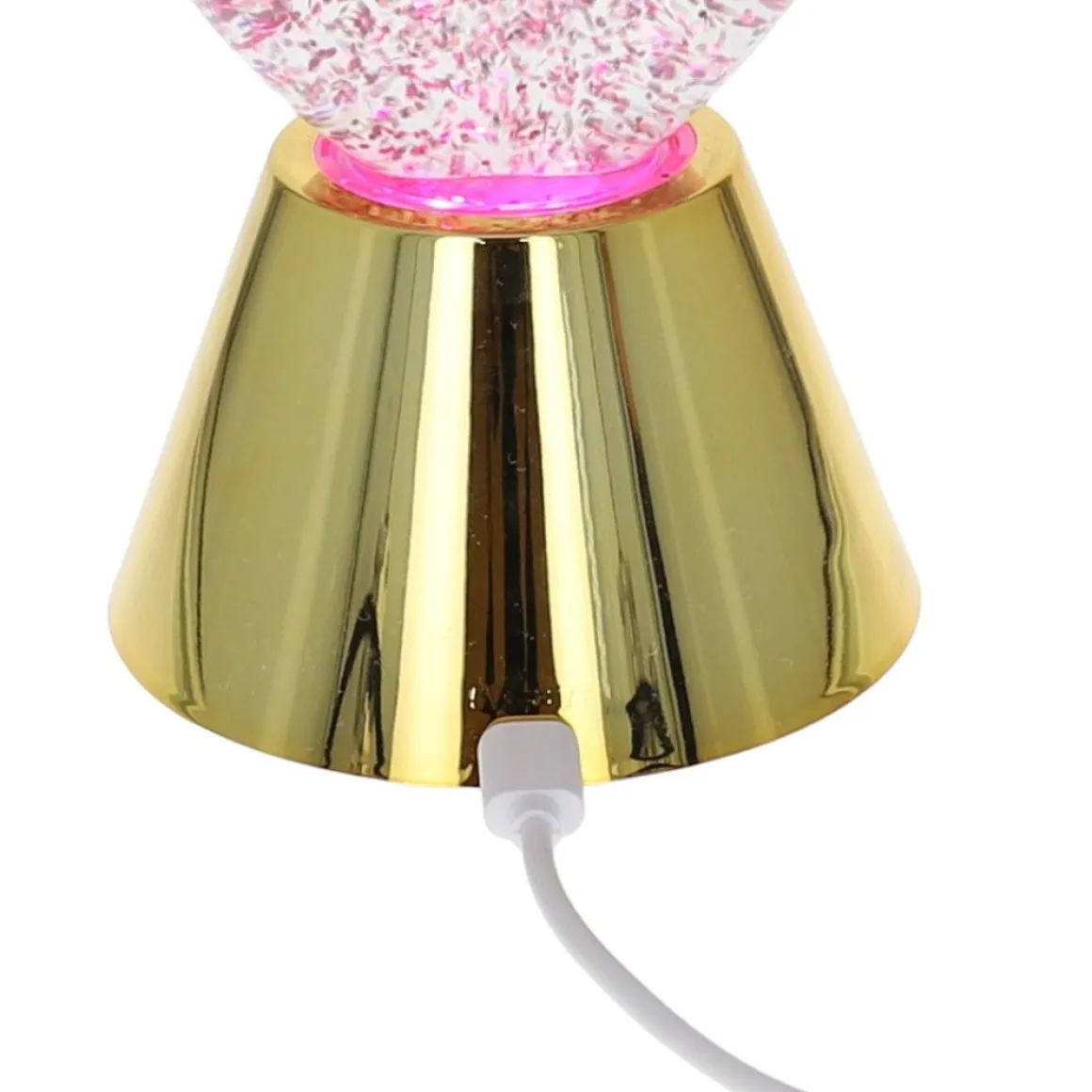 Lampe cœur rose à paillettes