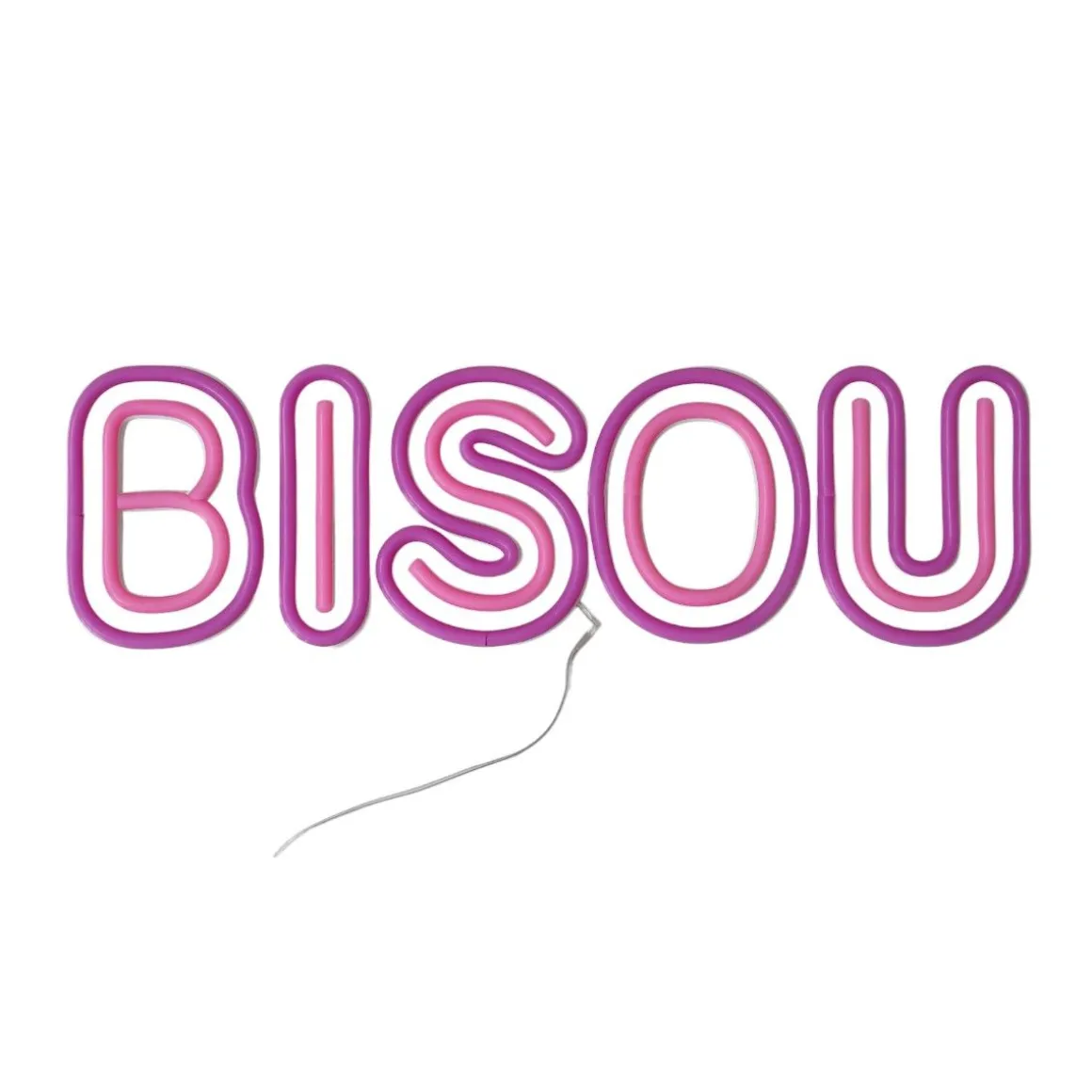 Lampe néon LED Bisou