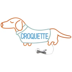 Lampe néon LED teckel croquette