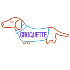 Lampe néon LED teckel croquette