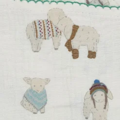 Lange blanc et vert - Doux comme un agneau