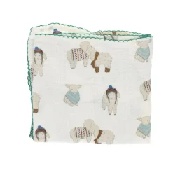 Lange blanc et vert - Doux comme un agneau