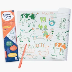 Learn & play animaux de la ferme + 1 feutre inclus