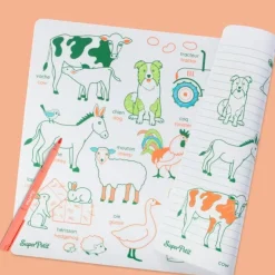 Learn & play animaux de la ferme + 1 feutre inclus