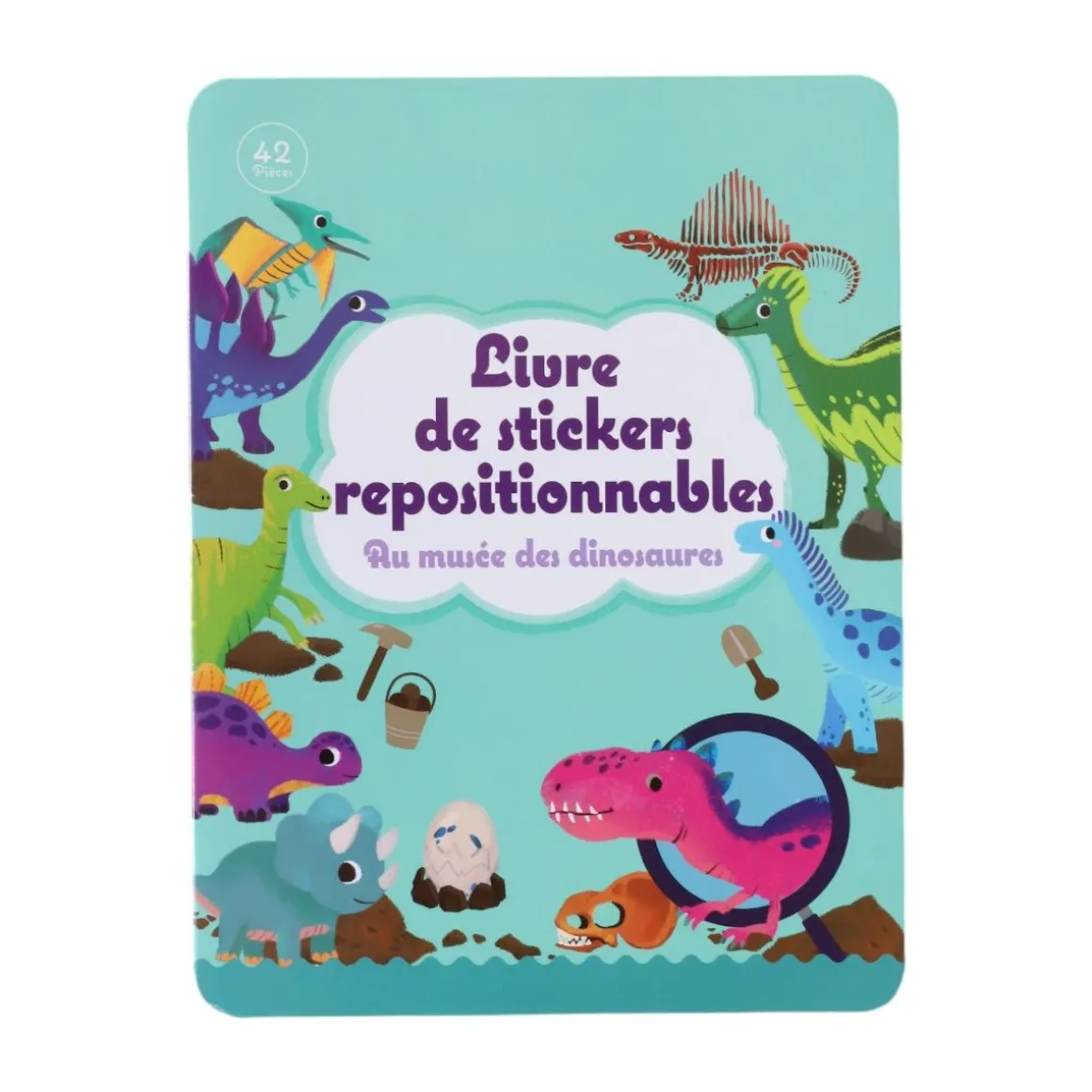 Livre stickers repositionnables Le musée des dinosaures