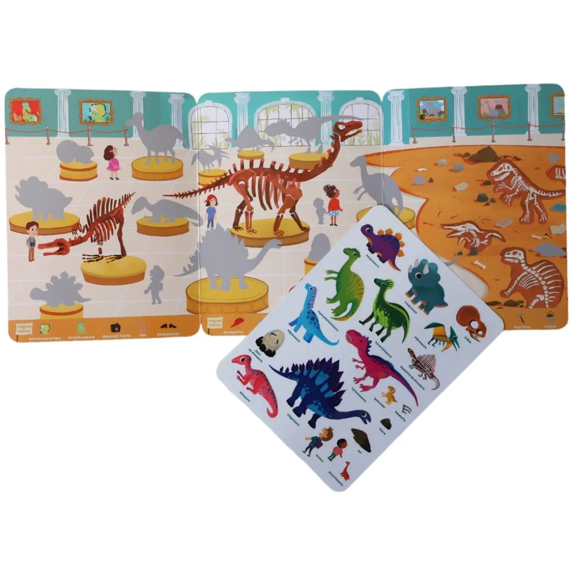 Livre stickers repositionnables Le musée des dinosaures