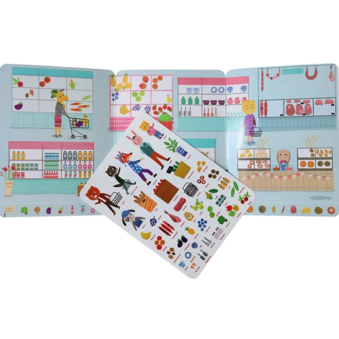 Livre stickers repositionnables Mon petit Marché