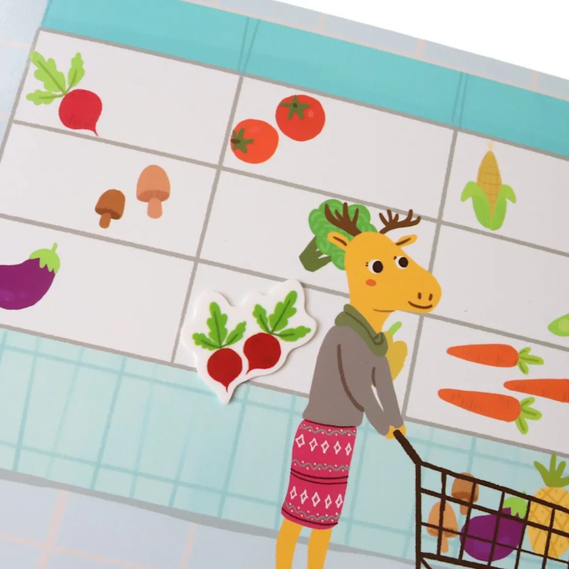 Livre stickers repositionnables Mon petit Marché