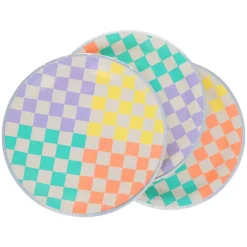 Lot de 8 assiettes damiers Dinosaures