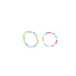 Lot de 2 bagues cœurs et perles