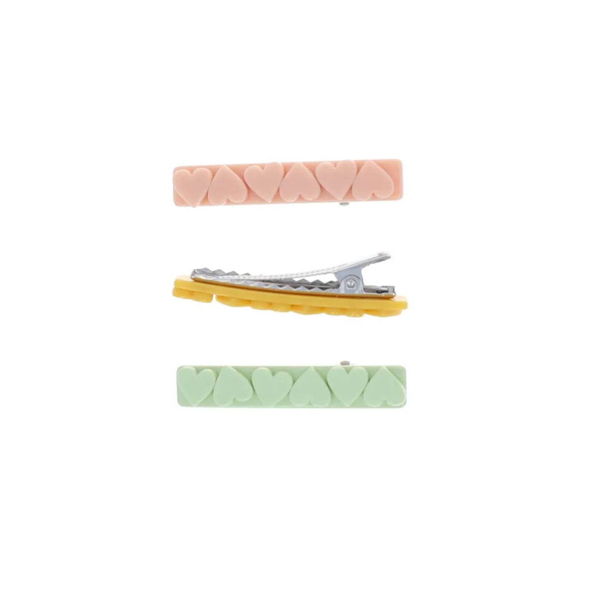 Lot de 3 barrettes à coeurs