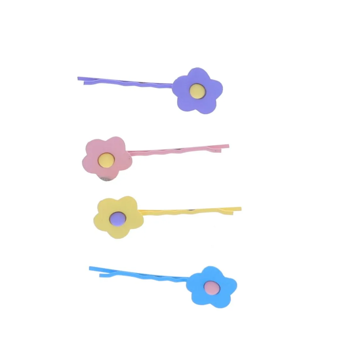 Lot de 4 barrettes à fleur