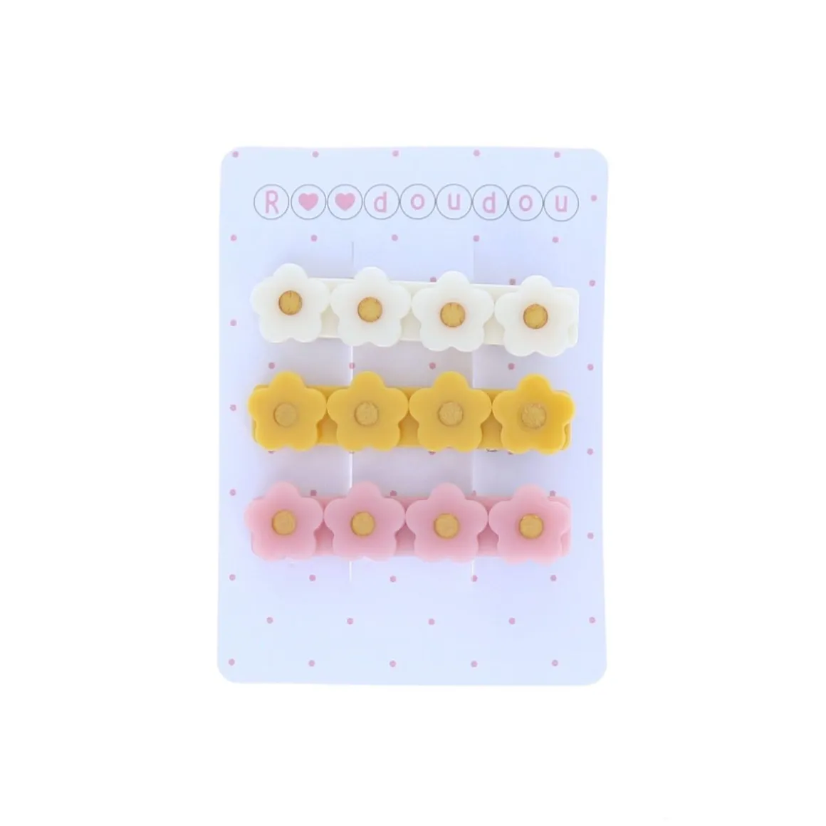 Lot de 3 barrettes 4 fleurs