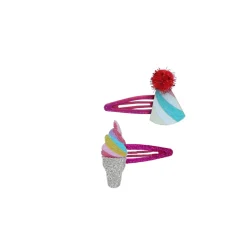Lot de 2 barrettes chapeau et glace