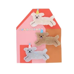 Lot de 3 barrettes cheveux enfant chiens