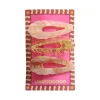 Lot de 3 barrettes cheveux coquillages nacrés et or