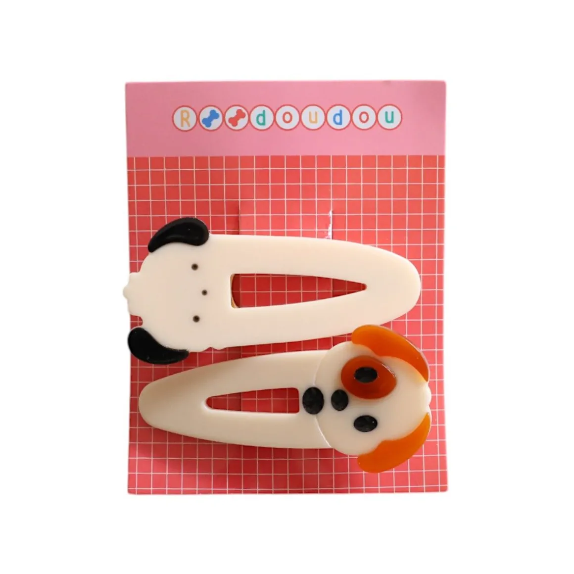 Lot de 2 barrettes cheveux enfant chien
