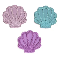 Lot de 3 barrettes coquillages à paillettes