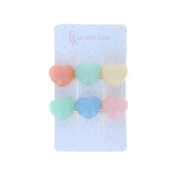 Lot de 2 barrettes cœurs
