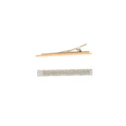 Lot de 2 barrettes dorées