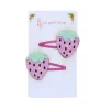 Lot de 2 barrettes fraise pailletées